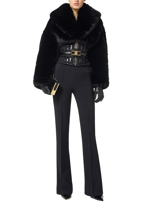 Giubbotto Elisabetta Franchi donna GB0557E2110 ecopelliccia Nero ELISABETTA FRANCHI | Giubbino | GB0557E2110